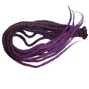 Pre-Looped Synthetic 24” long Dreadlock Extensions 0.6cm – Purple, 10 Per Pack